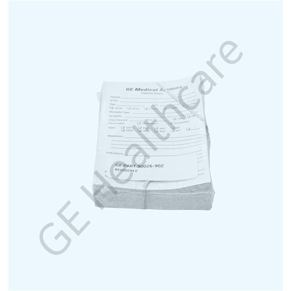 Diary Patient Holter Disposable 50/Pk